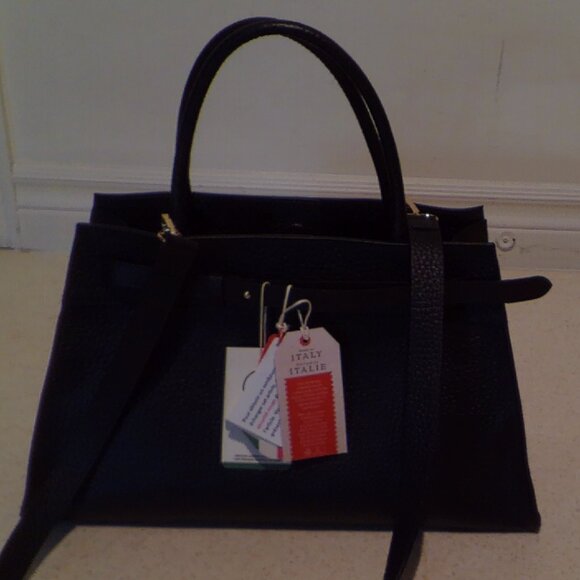 Italian DIVINA FIRENZE Leather Hand Bag - Black, Brand New W/Serial Numbers Tags - Picture 3 of 13